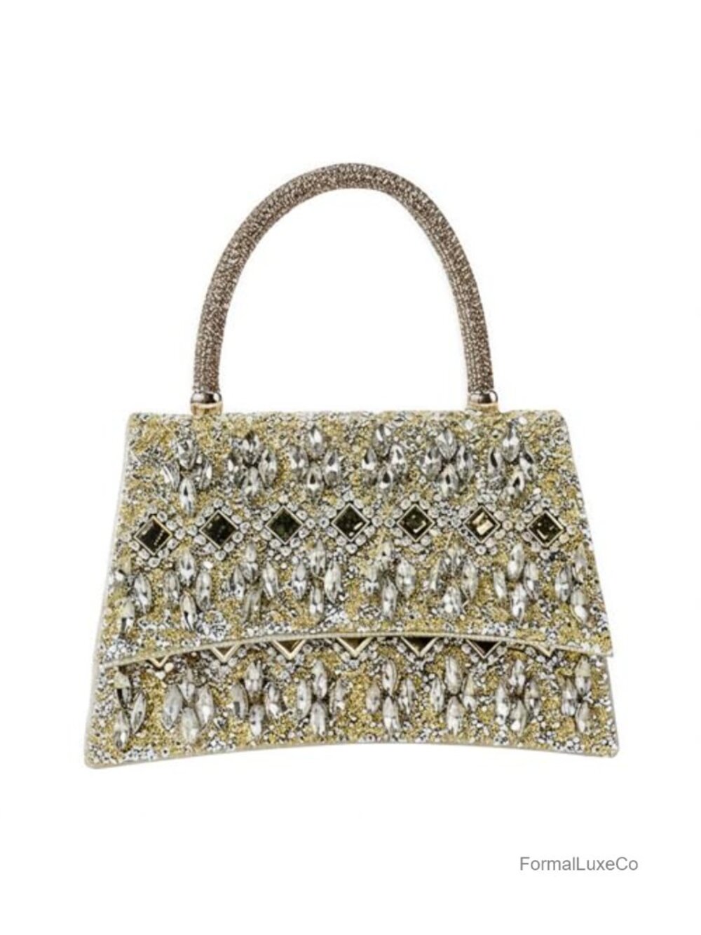 Rhinestone Evening Clutch with Detachable Chain Strap for Wedding Prom